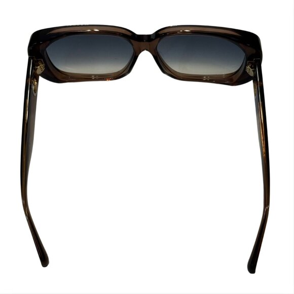 Linda Farrow Astrid Oversized Sunglasses Brown Aqua $570 NEW main image 8